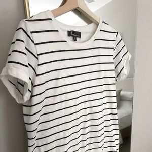 Lulus White Striped Shirt Dress